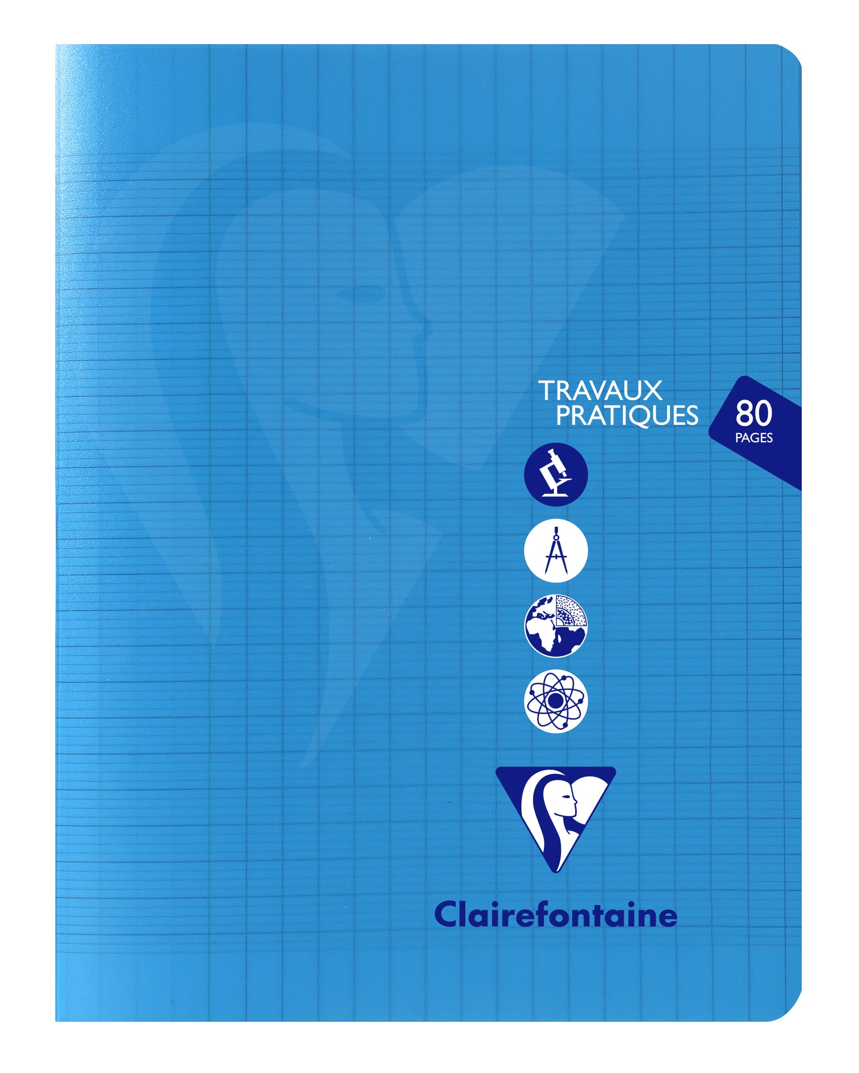 Clairefontaine 303727C Set of 5 Mimesys Laboratory Workbooks - 17x22 cm - 80 Seyes Ruled Pages+C814 90 g and Plain White 125 g - Assorted Polypro Random Covers