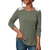 COCOMARTS Womens Long Sleeve Crewneck Shirts Loose Fit Dressy Casual Tunic Tops Sweater 2025 Fall Winter Lightweight Clothes