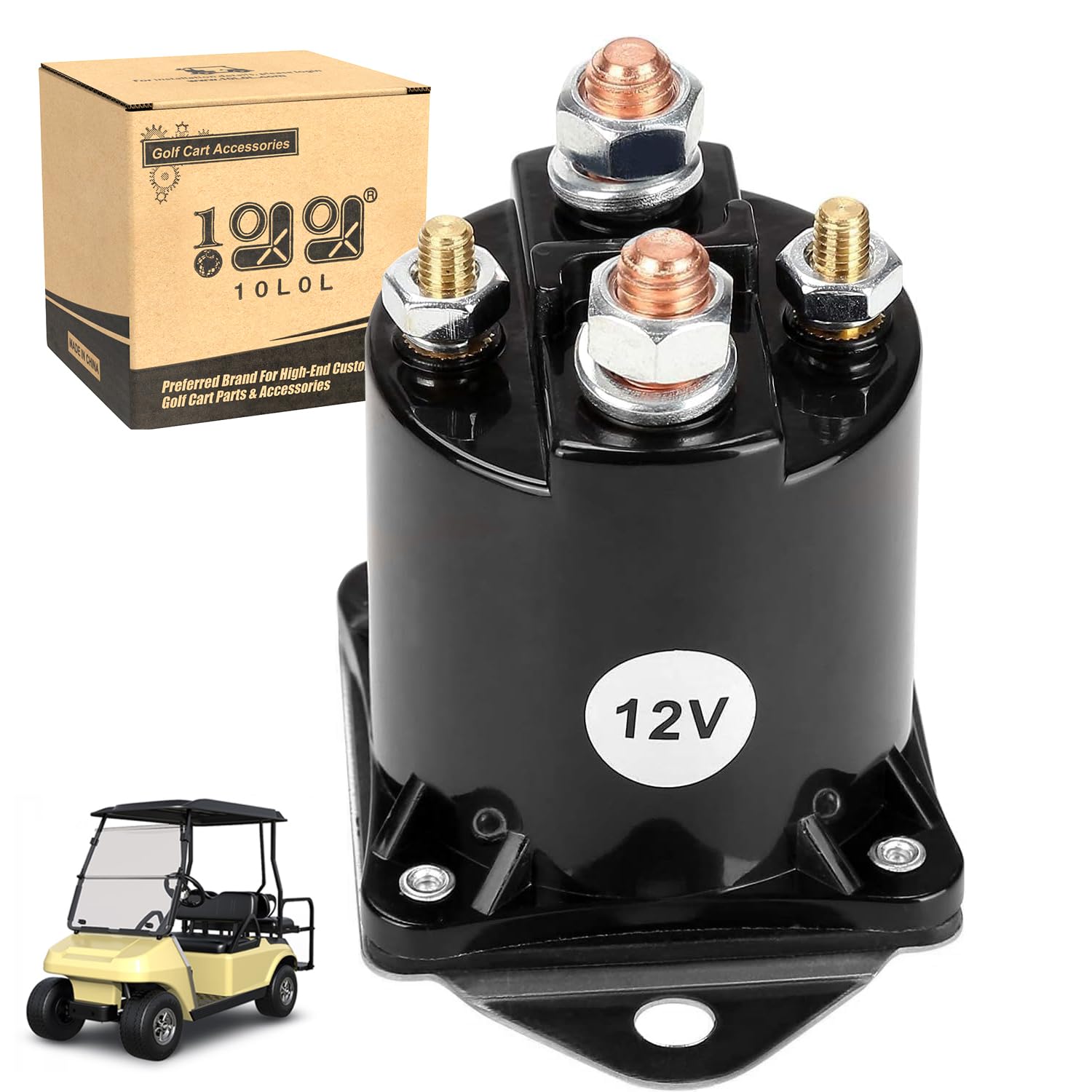 Photo 1 of 10L0L Golf Cart 12V Solenoid for Club Car DS & Precedent Gas 1984-up, Replace OEM 1013609 1117