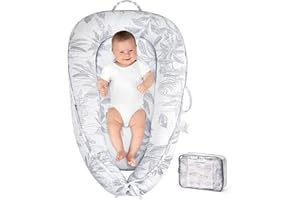 HKAI Baby Lounger – Soft Cotton Infant Floor Seat for Newborn to 24 Months, Portable Baby Essentials for Boys & Girls, Travel-Friendly Baby Lounge Pillow