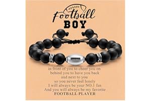 HISATAN Soccer Football Basketball Baseball Bracelet 𝐆𝐢𝐟𝐭𝐬 𝐟𝐨𝐫 𝐁𝐨𝐲𝐬 𝐒𝐨𝐧, Silicone Bead Adjustable Sports Lover Teens Players Team Accessories Jewelry Stuff Gift for 6-16 Years Old Boys Girls