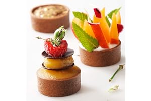 Pastry Chef's Boutique Premium Sweet Mini Round Chocolate Tart Shell Straight Edges for Exquisite Mini Desserts Wedding Buffet Partie Sweet Tables Restaurant Dessert, 1.61" - 245 pcs