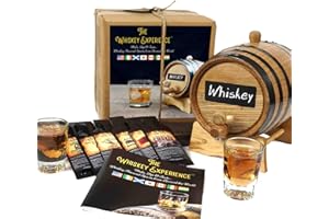 THOUSAND OAKS BARREL The Whiskey Experience - Premium Whiskey Making Kit with 1 Liter Oak Aging Barrel and 10 Liquor Flavor Essences - Make, Age & Enjoy Whiskies from Around The World - Oak Barrels for Aging Whiskey (1L)