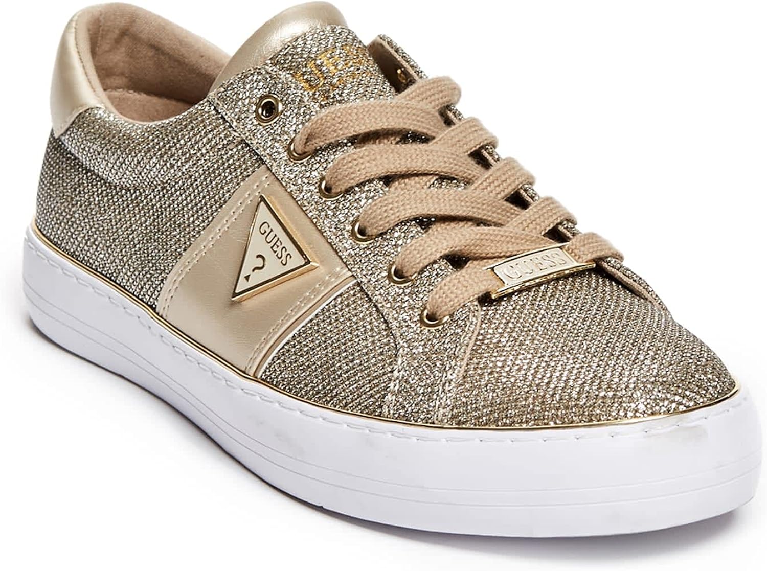 GUESS Factory Women's Gilda Glitter Mesh LowTop Sneakers