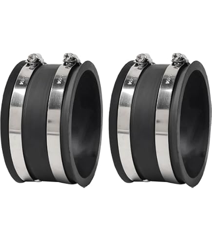 thumbnail image 2 of Flexible PVC Pipe Coupling 2 Inch - Rubber Connector With Stainless Steel Clamps 2 of 14