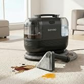 Slevoo Portable Carpet Cleaner, 500W 20Kpa Upholstery Cleaner Machine | Handheld Spot Cleaner for Pet Stains, Carpet, Car Interiors, Stair, Lightweight 7.27lbs, 42oz Large Dual Tank, Dark Gray
