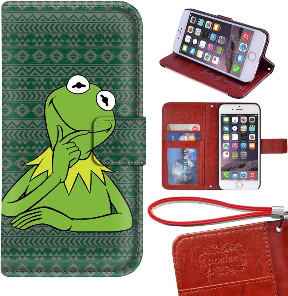 Customized PU Leather Popular Design Kermit The Frog iPhone 6 Plus 6s Plus 5.5 Wallet Case