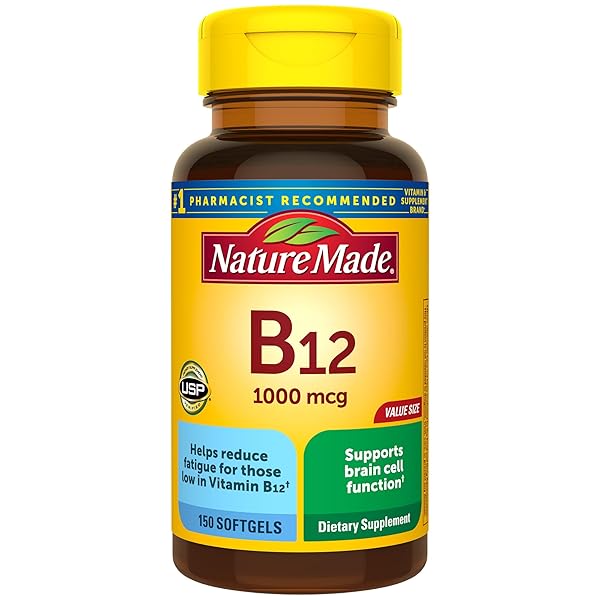 NATURE MADE VITAMIN B12 1000 MCG, DIETARY SUPPLEMENT FOR ENERGY METABOLISM SUPPORT, 150 SOFTGELS, 150 DAY SUPPLY