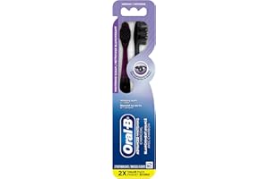 Oral-B Advanced Whitening Charcoal Toothbrushes, Medium, 2 Count