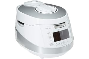 Cuckoo Induction Heating Pressure Rice Cooker – 18 built-in programs including Glutinous, GABA, Mixed, Sushi and more, Non-Stick Coating, Made in Korea, White/Silver, 6 Cups