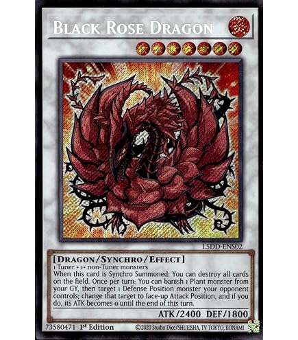 Amazon.com: Yu-Gi-Oh! - Black Rose Dragon - DUDE-EN010 - Ultra Rare - 1st  Edition
