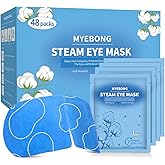 MYEBONG 48 Packs Steam Eye Mask for Eyes, Warm Compress Eye Mask, Self Heating Eye Masks Help for Eye Spa, Disposable Heated Eyes Mask for Sleeping Relief Stress Eye Fatigue(Unscented)