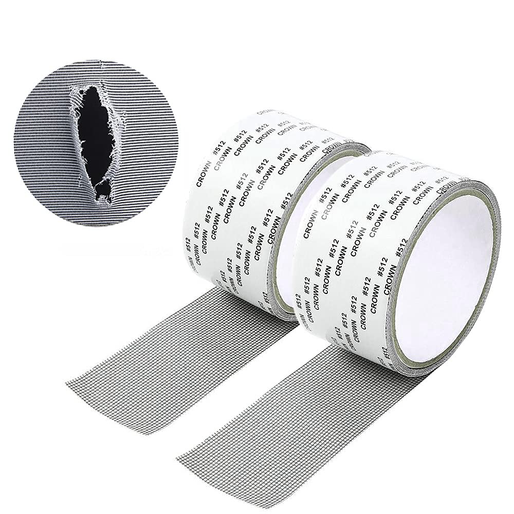 CENRONG Screen Repair Tape,2 Rolls Window insect screen adhesive tape Windows and door screen repair tape,with Waterproof Strong Adhesive Seal