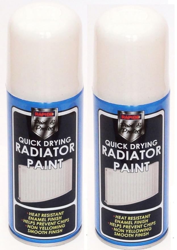 NEW 2 X QUICK ULTRA TOUGH DRYING RADIATOR PIPE PAINT 200ML WHITE 
