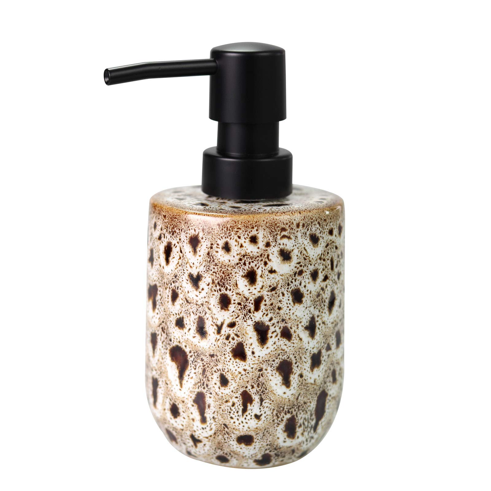 Hand Soap Dispenser, Ceramic Lotion Bottle with Unique Leopard Design for Kitchen Bathroom, Refillable Liquid Soap Dispenser for Countertop Dรฉcor(300ml/10oz)