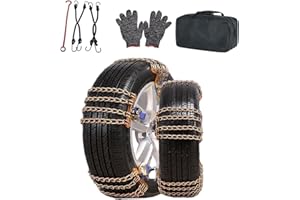 Snow Chains For Car Pickup Trucks SUV,Universal Emergency Tire Traction Chain,Anti-Skid Thickening Tire Chains Width 205 215 