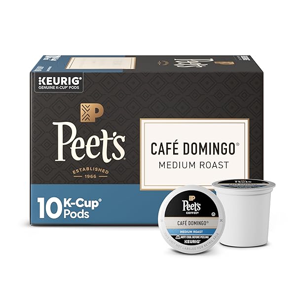 PEET’S COFFEE, MEDIUM ROAST KEURIG K-CUP PODS, 100% ARABICA COFFEE – CAFE DOMINGO 10 COUNT (1 BOX OF 10 PODS)