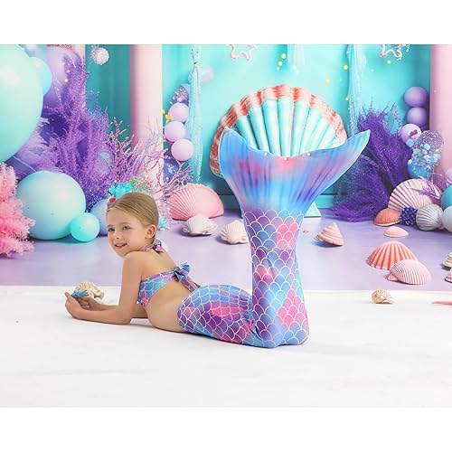 GALLDEALS Girls 3pcs Swimsuit for Swimming, Kids Bathing Suit for