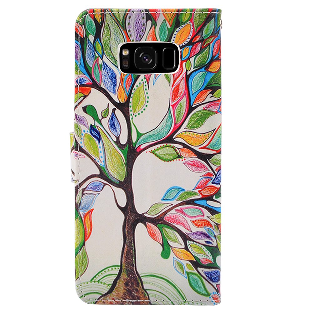 Galaxy S8 Plus Case, UrSpeedtekLive Galaxy S8+ Wallet Case Folio Flip Premium PU Leather Case Cover with Card Holder Slot Pockets, Wrist Strap, Magnetic Closure For Galaxy S8 Plus (2017) Loving Tree