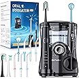 Electric Toothbrush and Water Flosser,600ML Oral Irrigator Water Flosser with 7 Jet Tips,10 Adjustable Pressure Settings,Sonic Electric Toothbrush with 2 Brush Heads,5 Modes(Black)