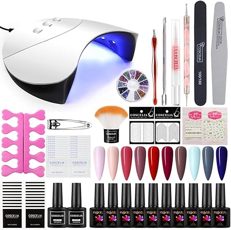Amazon 10色ジェルネイルカラー ネイルuvセット 36wネイルuv Ledライトセット ジェルネイルキット セルフネイルキット はがせるマニキュア 初心者キット Uniquemall ネイル 通販