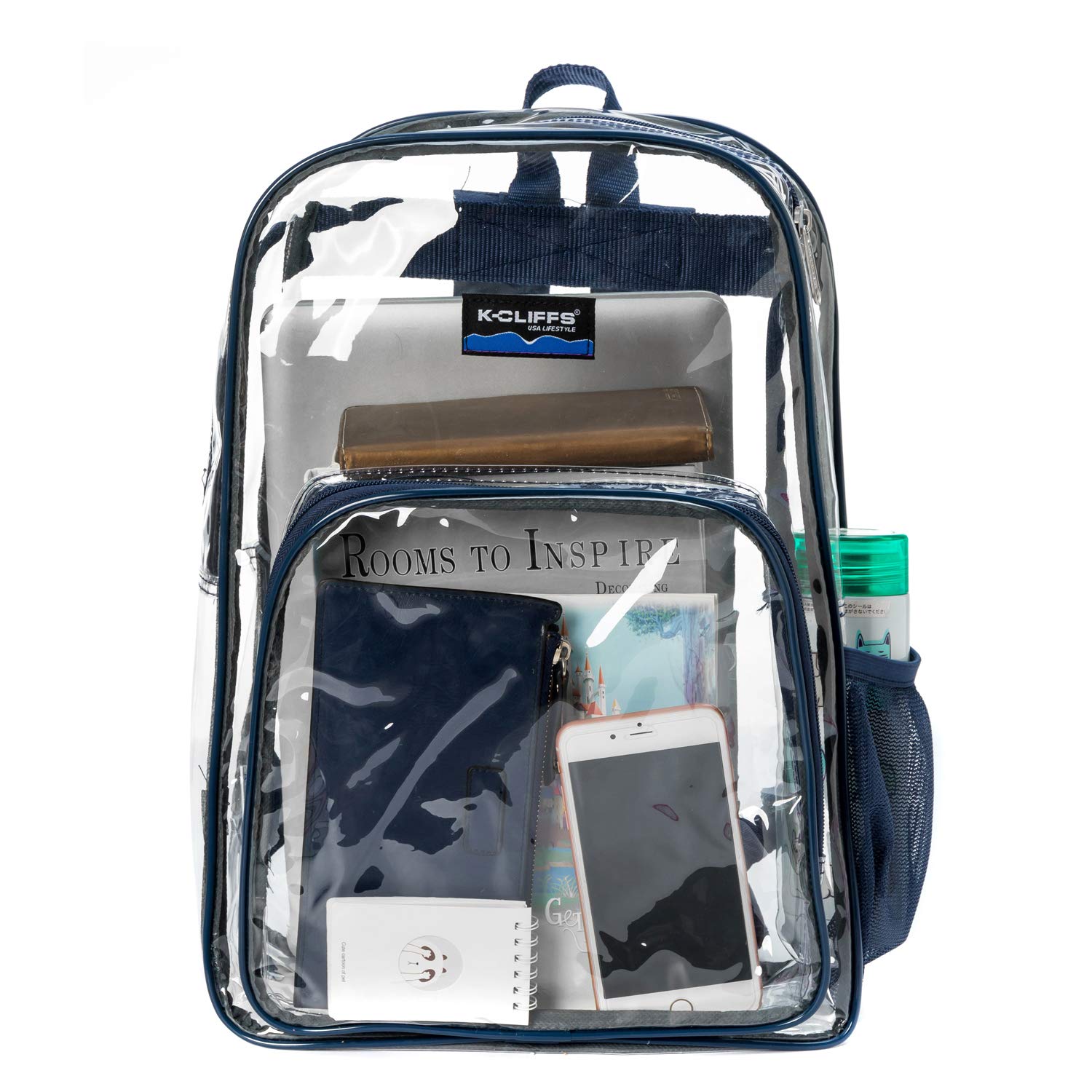 Black Heavy Duty Clear Backpack See Through PVC Stadium Security