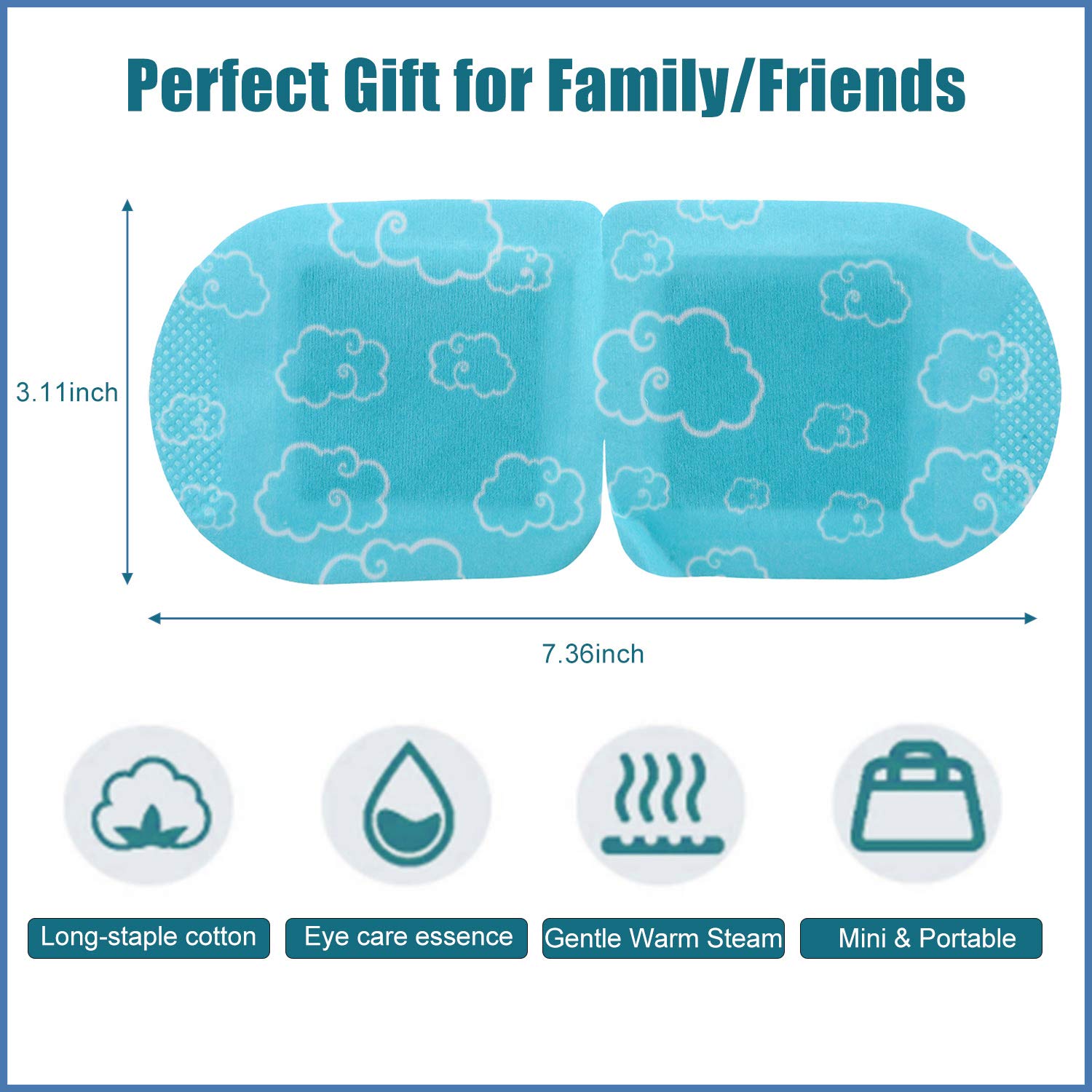 BOSCARE Steam Eye Mask 7PCS Gentle Warming Eye Mask Moisturizing Lavendar Scented For Tired and Puffy Eyes, Dark Circles, Stye Relief, Headache Self-Heating Sleep Eye Mask, Blue Masking Pack : Beauty
