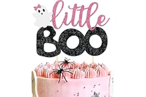 MOITKPTT Little-Pink Boo Cake Topper Happy Day Ghost Picks Baby Shower Supplies Pink Ghost