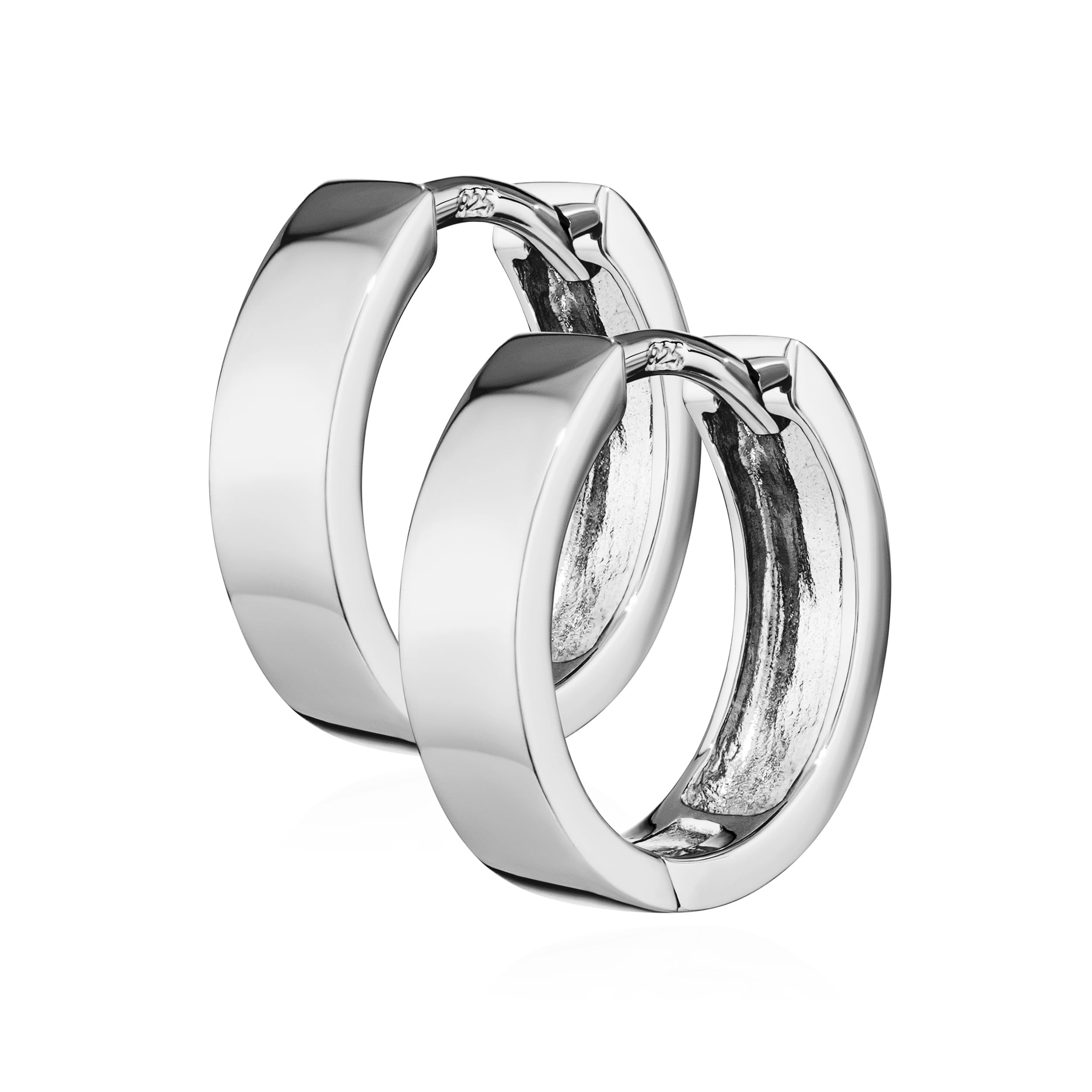 NKlaus silver pair 925 sterling silver hinged earrings 13 x 3,7mm tarnish proof 4789