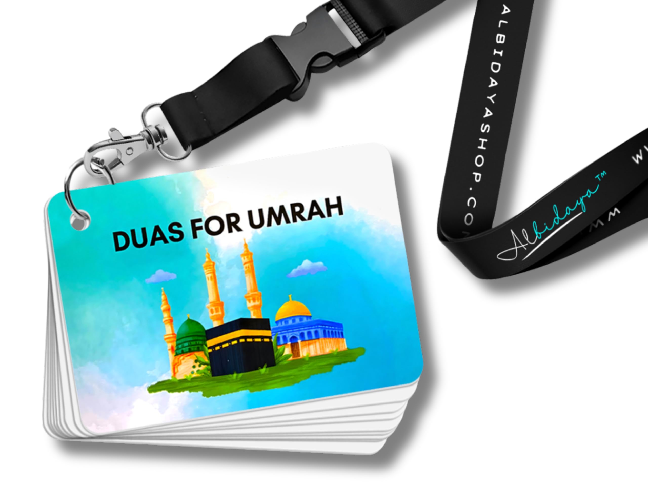 Umrah Dua Cards With Lanyard, Umrah Flash Cards, Step by Step Guide Dua, Umrah Gift, Umrah Prayers and Supplications