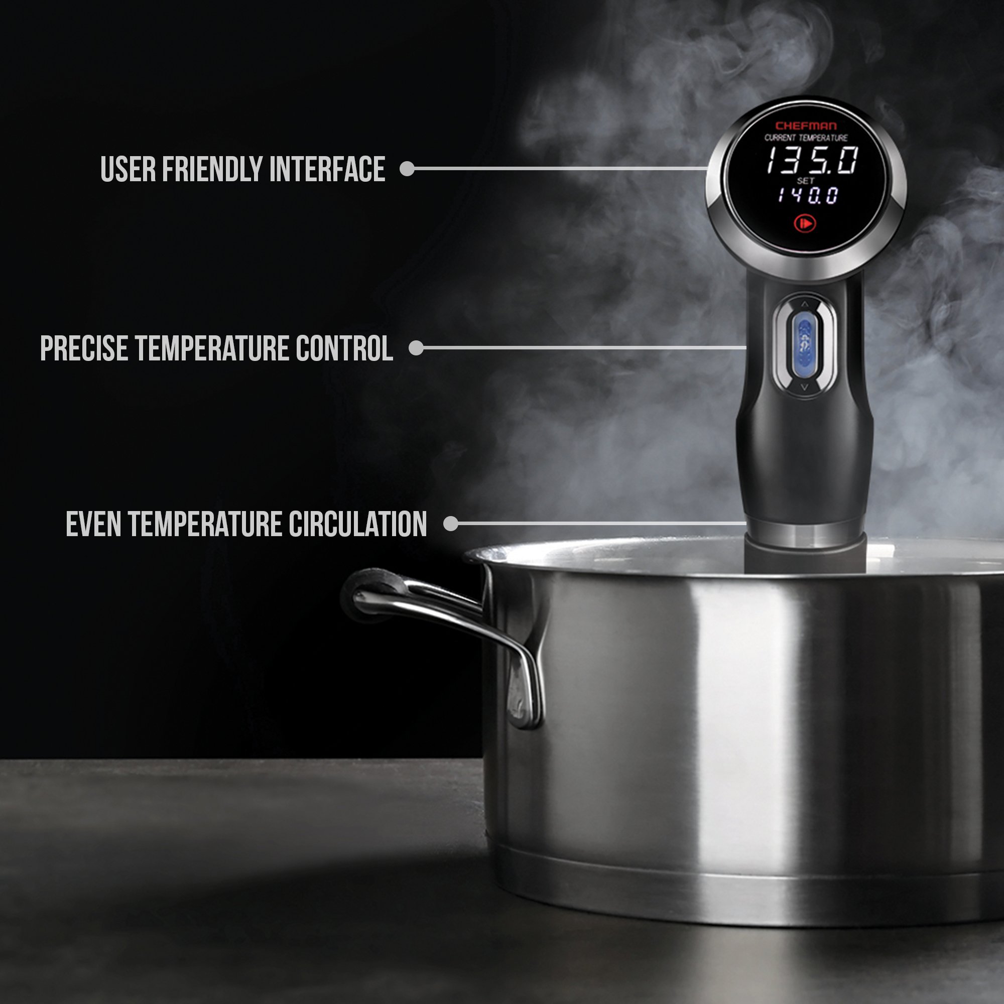 Chefman RJ39V2BLK Sous Vide Thermal Immersion Circulator Pod w