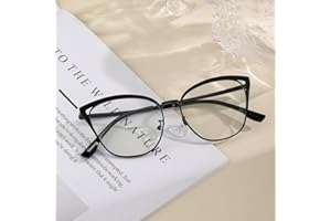 Cat-Eye Eyeglass Frame Gold Metal with Accents Clear Lens Glasses Frame