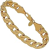 LIFETIME JEWELRY 11.5mm Flat Cuban Link Chain Bracelet for Men & Women 24k Gold Plated