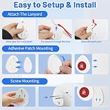 SINZUX Personal Alarm for Elderly 1 UK Receiver Waterproof Transmitter view 7