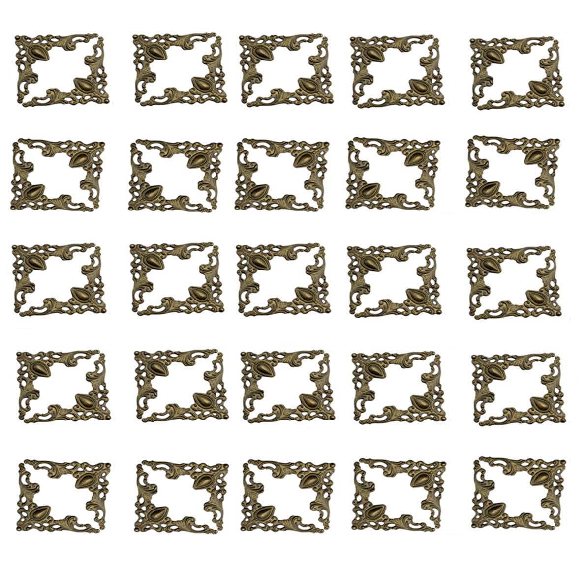 50 Pcs Antique Bronze Corner Protectors，Vintage Metal Book Corner，for Decorative Cabinet Jewelry Box.