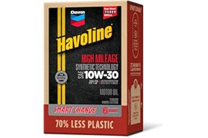 Havoline Motor Oil 10w30 High Mileage Synthetic Technology Smart Change Engine Oil, 10W-30, 6 Quarts, Pack of 1
