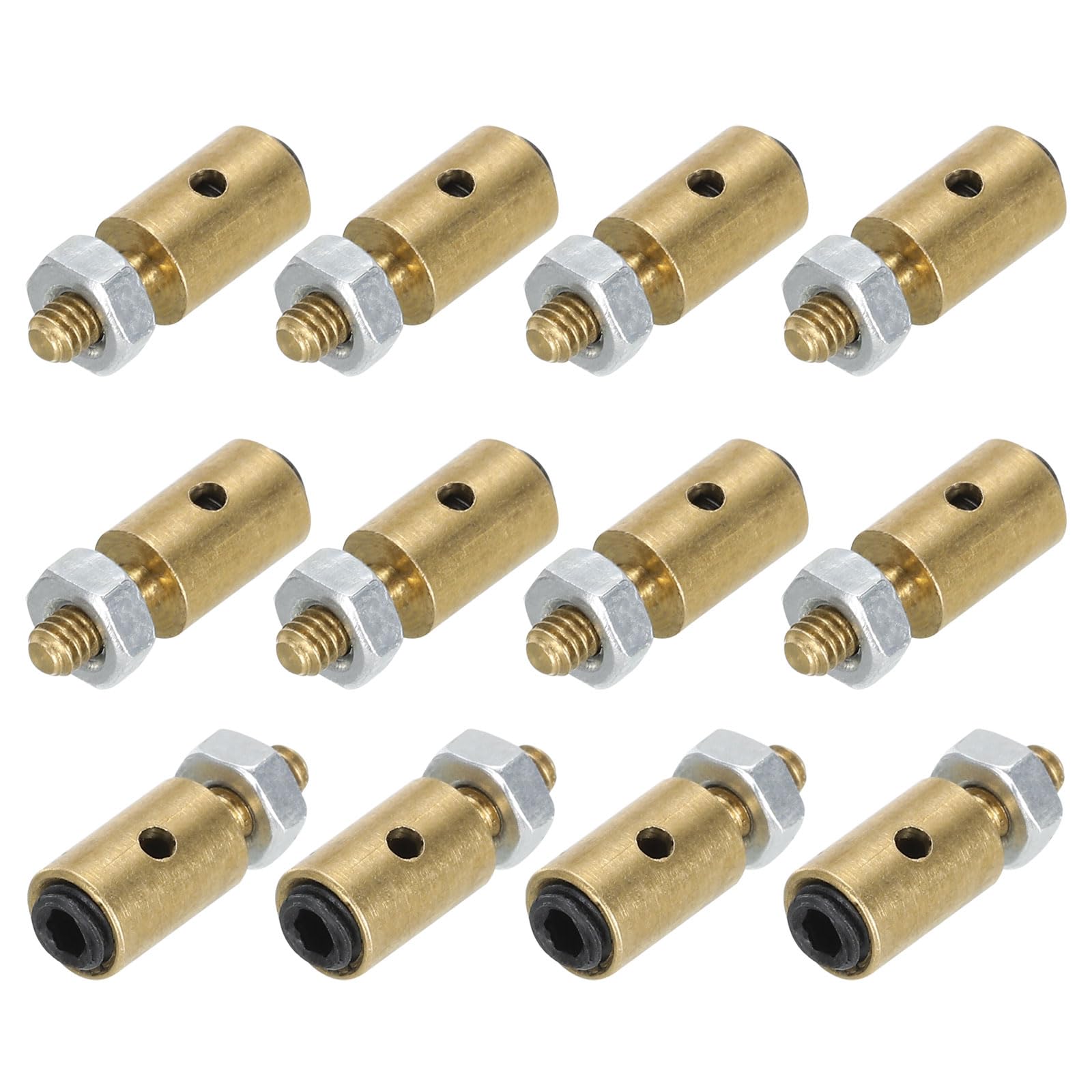 sourcing map Linkage Stoppers Connecting Servo Arm,Adjustable Push Rod with Nut and Screw for RC Airplane,D4x1.2mm 12Pcs