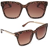 DIFF Bella Square Sunglasses for Women UV400 Protection, Designer Oversized Fashion Trendy glasses includes travel case