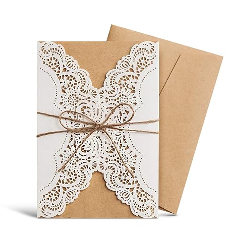 Buy Wishmade Laser Cut Handmade Wedding Invitations Cards White 50