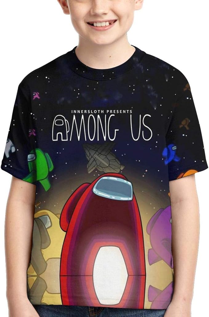 Kids Funny Among Us TShirt Impostor Game Short Sleeve TShirt for Boys