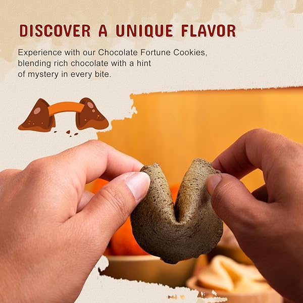 52USA FORTUNE COOKIES, APPROX 50 PCS, CHOCOLATE FORTUNE COOKIES, BULK FORTUNE COOKIES INDIVIDUALLY WRAPPED, FRESH COOKIES, CHINESE FORTUNE COOKIES