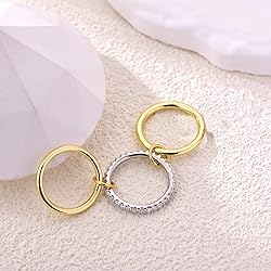 Canboer 14K Gold Plated Interlocked Stackable Rings
