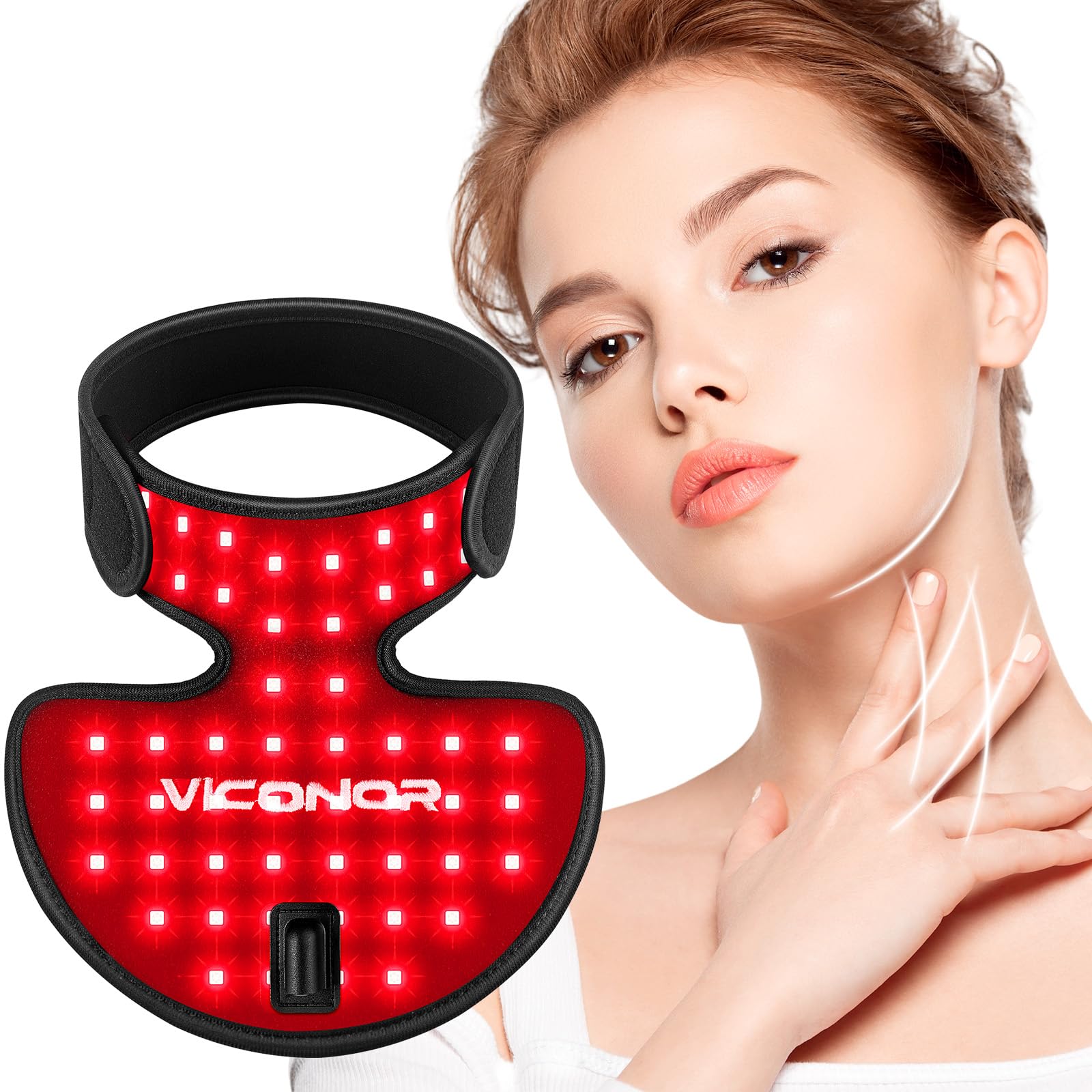 Photo 1 of Viconor Neck and Chest Red Light Therapy FDA Cleared Red and Infrared Light Therapy for Body Firming Beauty Device for Smoother, Firmer and Glowing Skin at Home and Travel