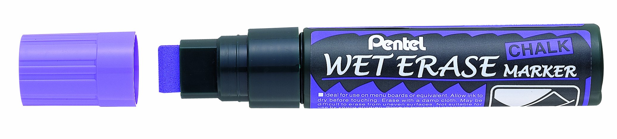 Pentel SMW56-VO Liquid Glass and Chalk Marker, Jumbo Chisel Tip, Violet ink (Pack of 12) โ image 1