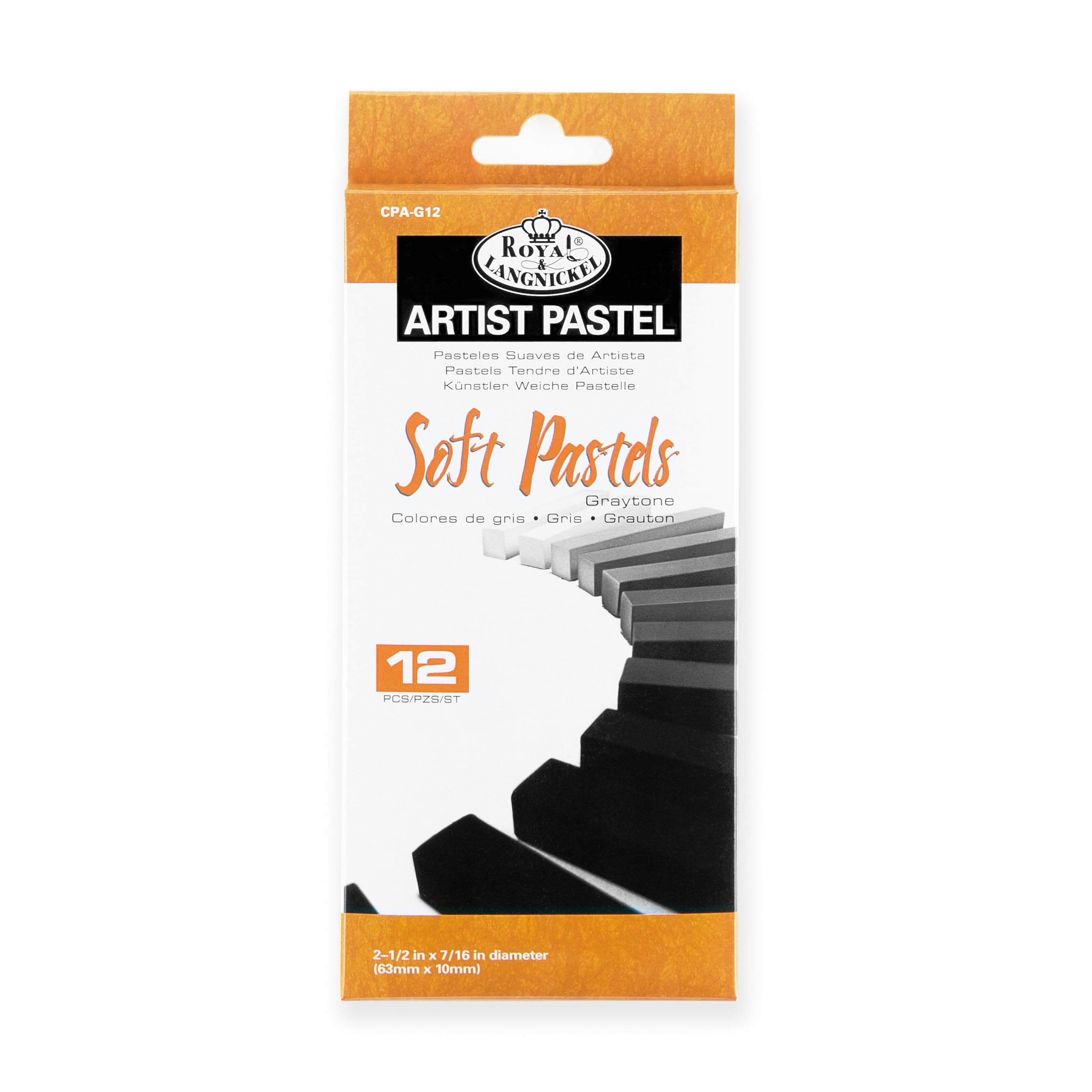 Royal & Langnickel Grey Tone Soft Pastels (Pack of 12)