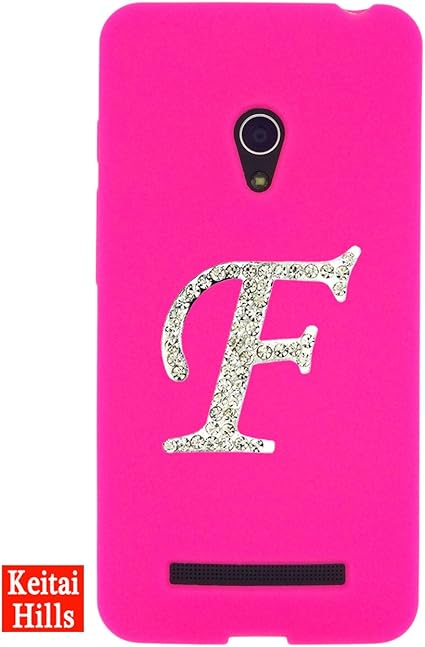 Amazon Zenfone5 デコシリコンケース イニシャル F ピンク Asus Zenphone5 A500kl ゼンフォン5 楽天モバイル スマートフォン デコ デコレーション ケース カバー ケース カバー 通販