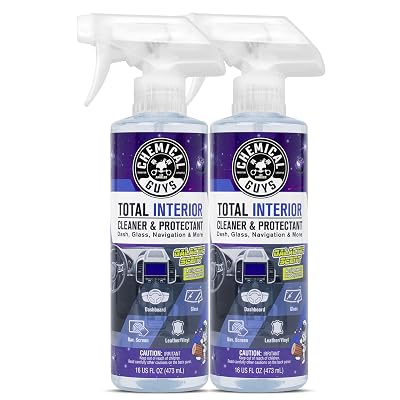 Chemical Guys Total Interior Cleaner & Protectant - 2 Pack (16 oz Each) All-in-One Car Interior Cleaner for Dash, Seats, Carpet, Glass, Vinyl, Leather, and Plastic - Galactic Scent