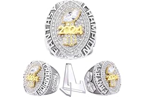 noblehead 2024 Fantasy Football Ring | Heavy FFL Champion Ring | Gold Silver Tone Plated Award Trophy for Fantasy Football League Winner