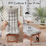 DKIEI Thicken Sun Lounge Cushion 160x50x8cm Grey Anti-slip Straps Patio view 6
