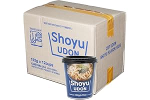 Kaneyama – Noodle Soup Cup, Japanese-Style Udon, Shoyu-Kimchi-Spicy Flavor, Instant & Microwavable Chewy Fresh Noodles, Restaurant Grade Delicious Taste, 6.77 Oz (Pack of 12) (Shoyu)